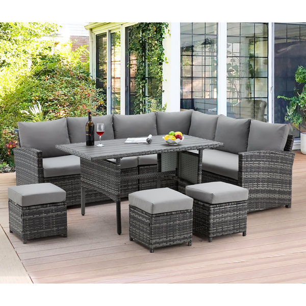Sectional Patio Dining Set Wayfair Canada